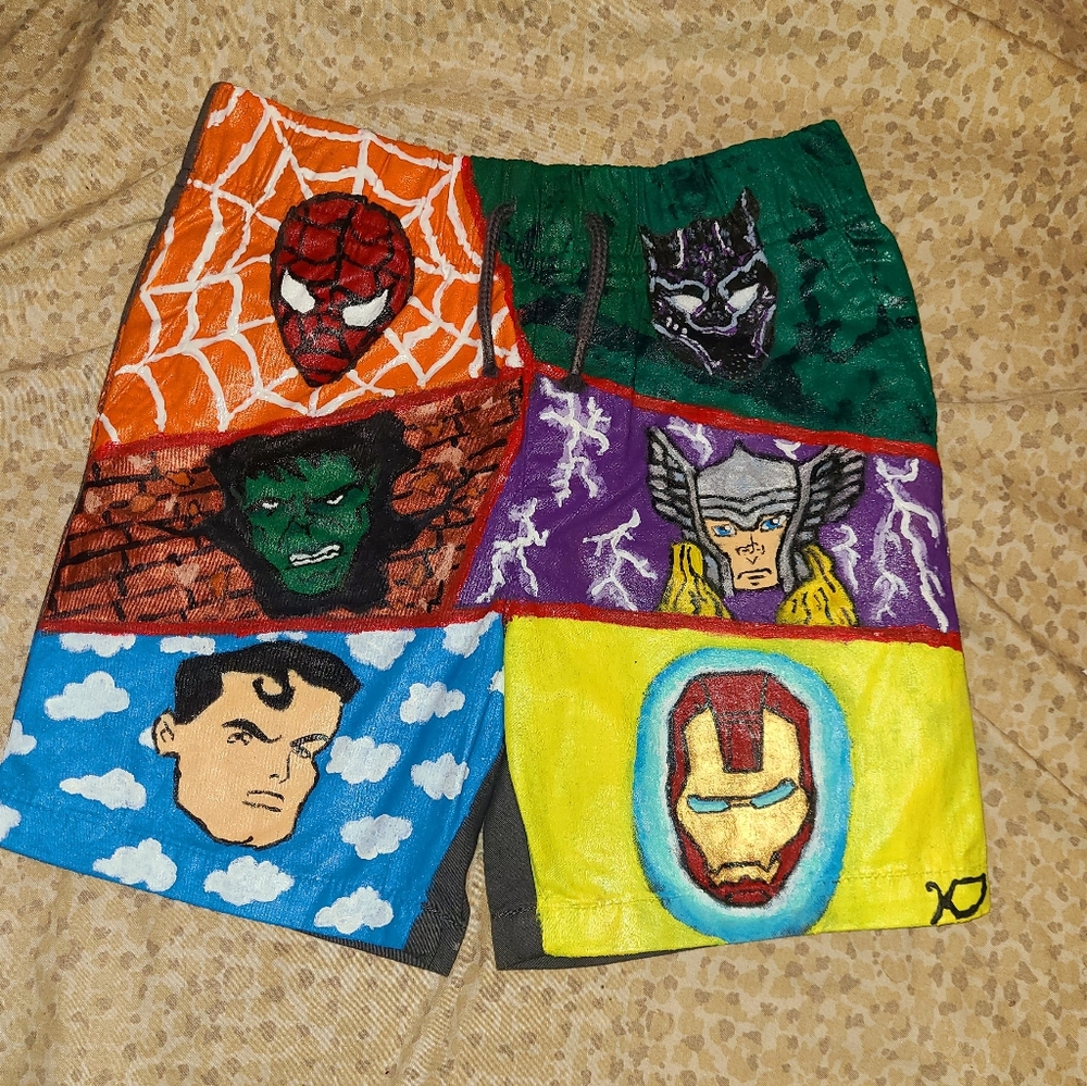Custom avengers toddler shorts